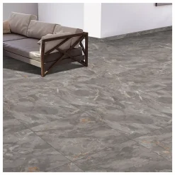 GoodHome Plinthe Pour Carrelage Sol<Plinthe en carrelage effet pierre gris mat L.60 x l.8 cm x ép.8,4 mm, Zerlina