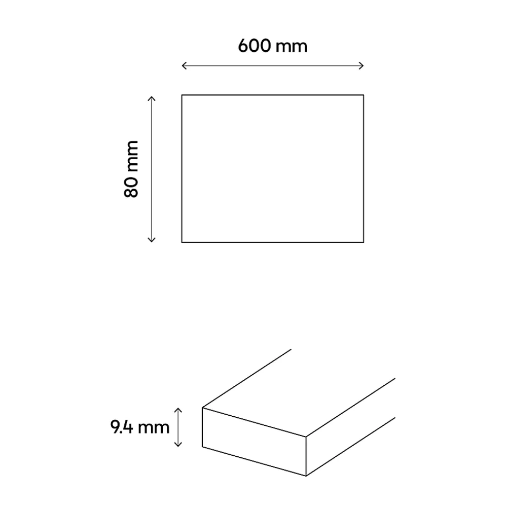 GoodHome Plinthe Pour Carrelage Sol<Plinthe en carrelage effet bois brut L.60 x l.8 cm x ép.9,4 mm, Woodproject