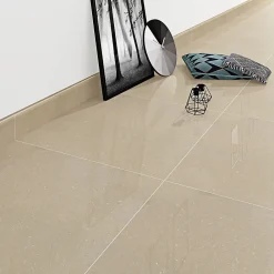 GoodHome Plinthe en carrelage effet marbre beige brillant L.60 x l.8 cm x ép.8 mm, Musetta- Plinthe Pour Carrelage Sol