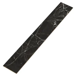 GoodHome Plinthe Pour Carrelage Sol<Plinthe en carrelage effet marbre anthracite brillant L.60,8 x l.7 cm x ép.8,5 mm, Aruma
