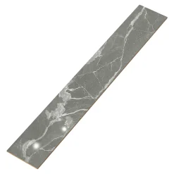 GoodHome Plinthe Pour Carrelage Sol<Plinthe en carrelage effet marbre gris brillant L.60 x l.7,5 x ép.8,5 mm, Aruma