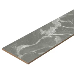 GoodHome Plinthe Pour Carrelage Sol<Plinthe en carrelage effet marbre gris brillant L.60 x l.7,5 x ép.8,5 mm, Aruma