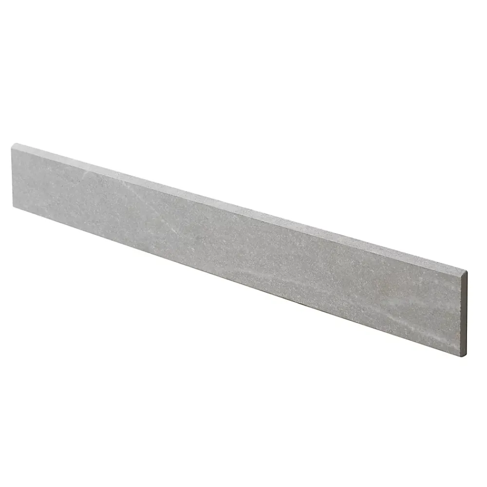 GoodHome Plinthe en carrelage gris clair effet ardoise L.61 x l.7,5 cm x ép.9 mm, Slate- Plinthe Pour Carrelage Sol