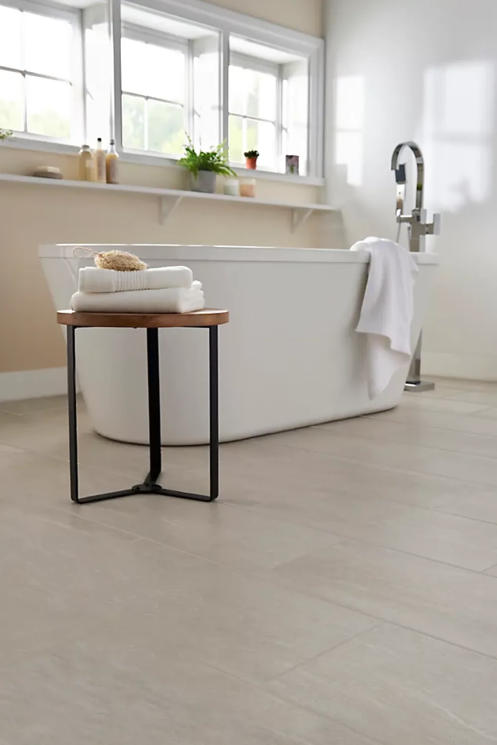 GoodHome Plinthe en carrelage ivoire effet pierre L.60 x l.8 cm x ép.8 mm, Soft Travertin- Plinthe Pour Carrelage Sol
