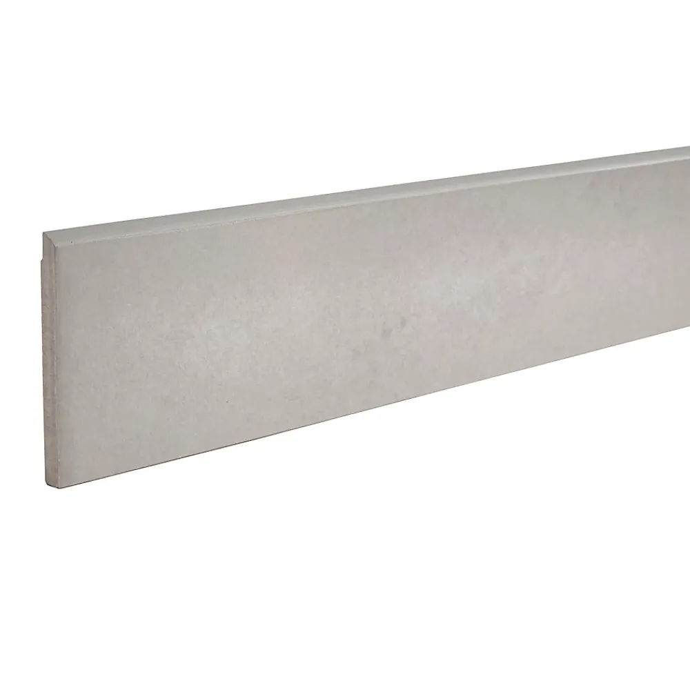 GoodHome Plinthe en grès porcelainé gris L.30,7 x l.8 cm x ép.7 mm, Cimenti- Plinthe Pour Carrelage Sol