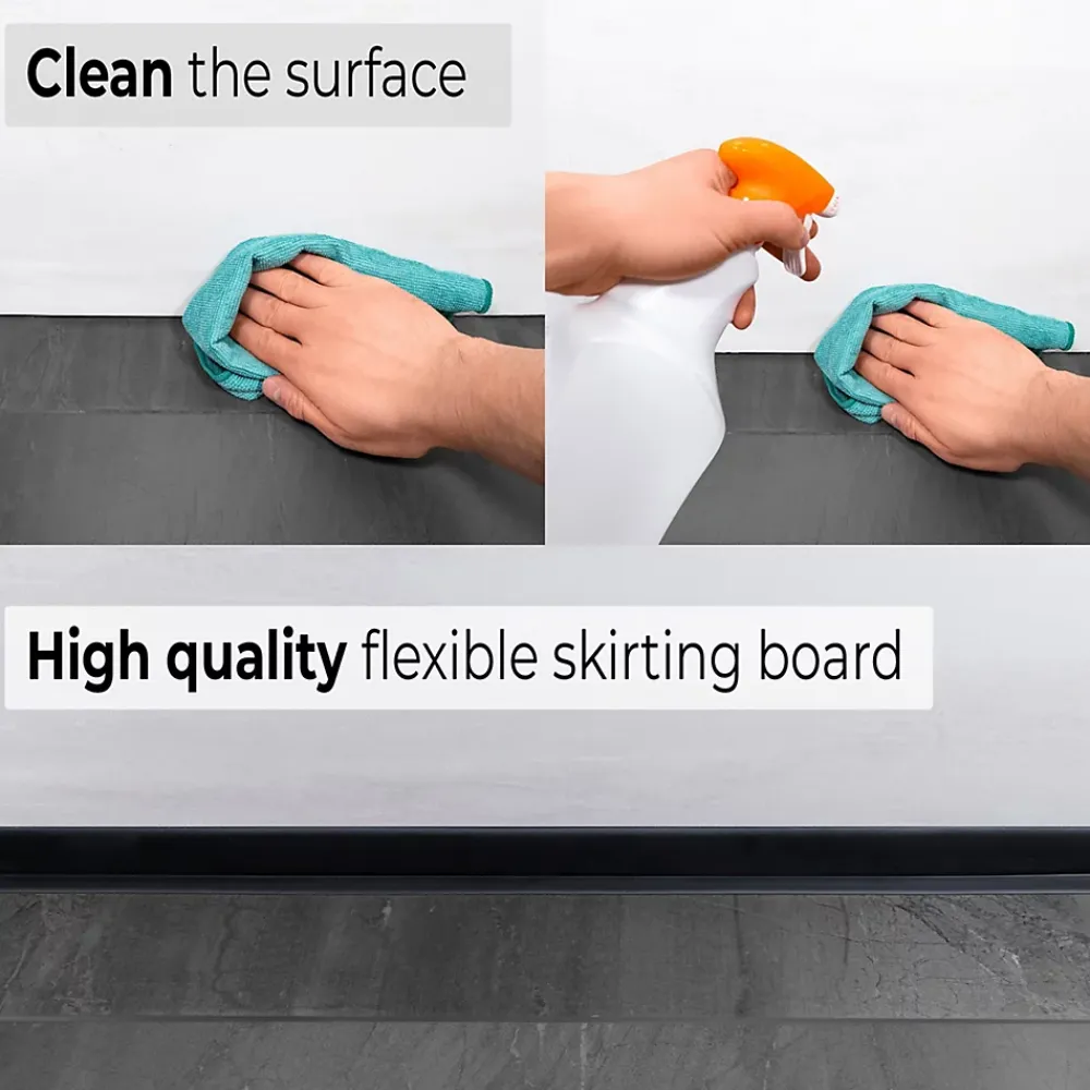 Quest Plinthe Pour Sol En Vinyle Et Pvc<Plinthe en PVC Flexible 70x20mm, 1m, Plinthe Souple et Élastique pour Finitions et Surfaces de Jonction, gris