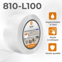 Quest Plinthe en PVC Flexible 100x25mm, 20m, Plinthe Souple et Élastique pour Finitions et Surfaces de Jonction, blanc- Plinthe Pour Sol En Vinyle Et Pvc