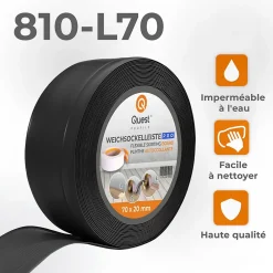Quest Plinthe Pour Sol En Vinyle Et Pvc<Plinthe en PVC Flexible 70x20mm, 1m, Plinthe Souple et Élastique pour Finitions et Surfaces de Jonction, noir
