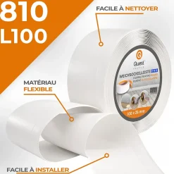 Quest Plinthe Pour Sol En Vinyle Et Pvc<Plinthe en PVC Flexible 100x25mm, 5m, Plinthe Souple et Élastique pour Finitions et Surfaces de Jonction, blanc