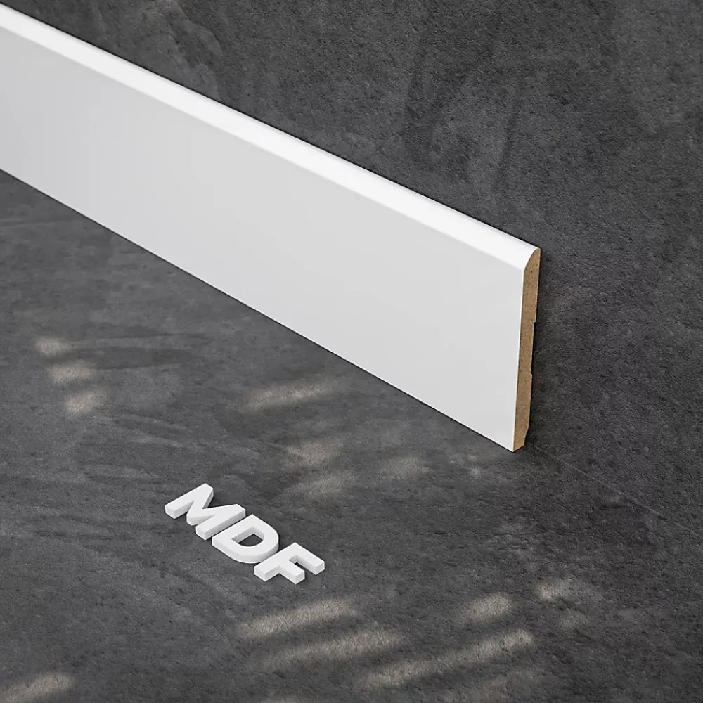 Tecnoprofils Plinthe Bois|Plinthe Bois<Plinthe MDF 2 m - Blanc - Lot de 5 - 100 x 10 mm