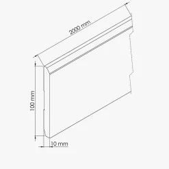 Tecnoprofils Plinthe Bois|Plinthe Bois<Plinthe MDF 2 m - Blanc - Lot de 5 - 100 x 10 mm