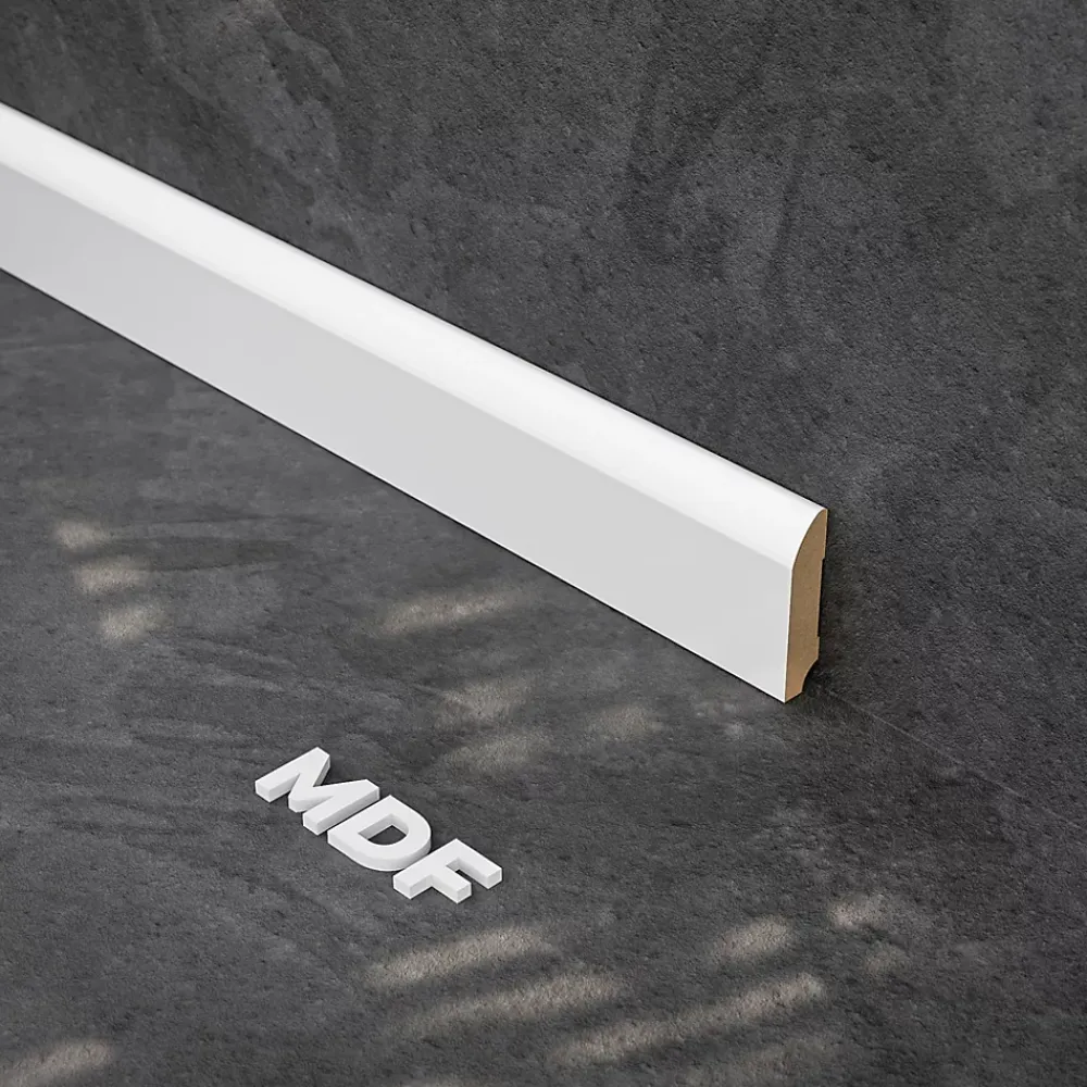 Tecnoprofils Plinthe Bois|Plinthe Bois<Plinthe MDF 2 m - Blanc - Lot de 5 - 60 x 14 mm