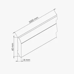 Tecnoprofils Plinthe Bois|Plinthe Bois<Plinthe MDF 2 m - Blanc - Lot de 5 - 60 x 14 mm