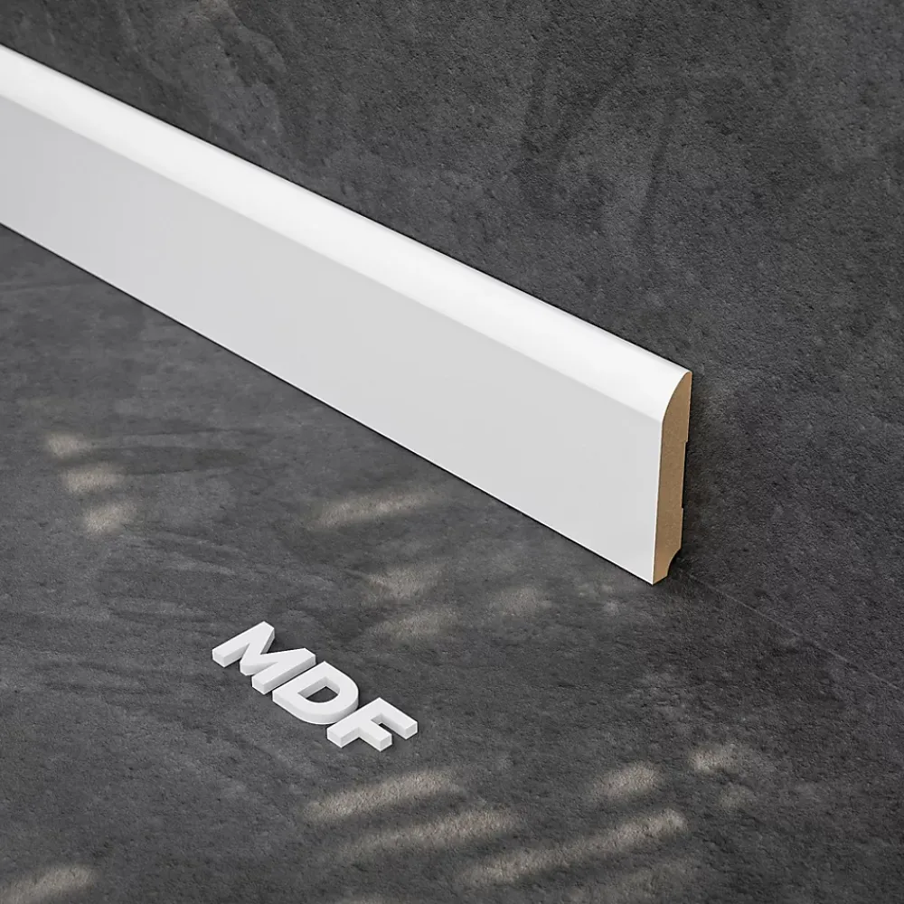 Tecnoprofils Plinthe Bois|Plinthe Bois<Plinthe MDF 2 m - Blanc - Lot de 5 - 80 x 14 mm
