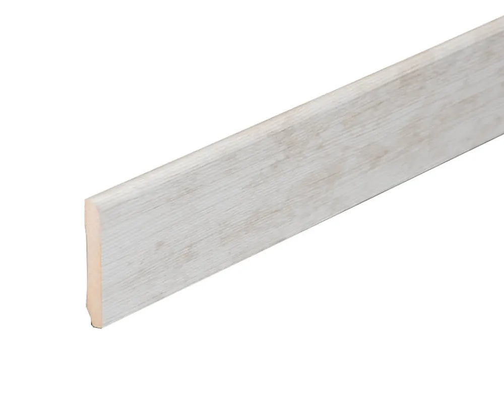 Tecnoprofils Plinthe MDF 2 m - Frêne Clair - Lot de 5 - 80 x 14 mm- Plinthe Bois|Plinthe Bois