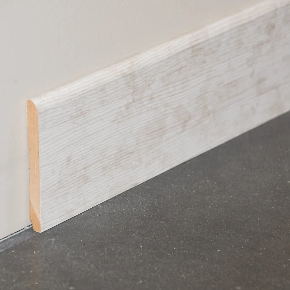 Tecnoprofils Plinthe MDF 2 m - Frêne Clair - Lot de 5 - 80 x 14 mm- Plinthe Bois|Plinthe Bois