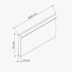 Tecnoprofils Plinthe MDF 2 m - Pin blanc - Lot de 5 - 70 x 10 mm- Plinthe Bois|Plinthe Bois