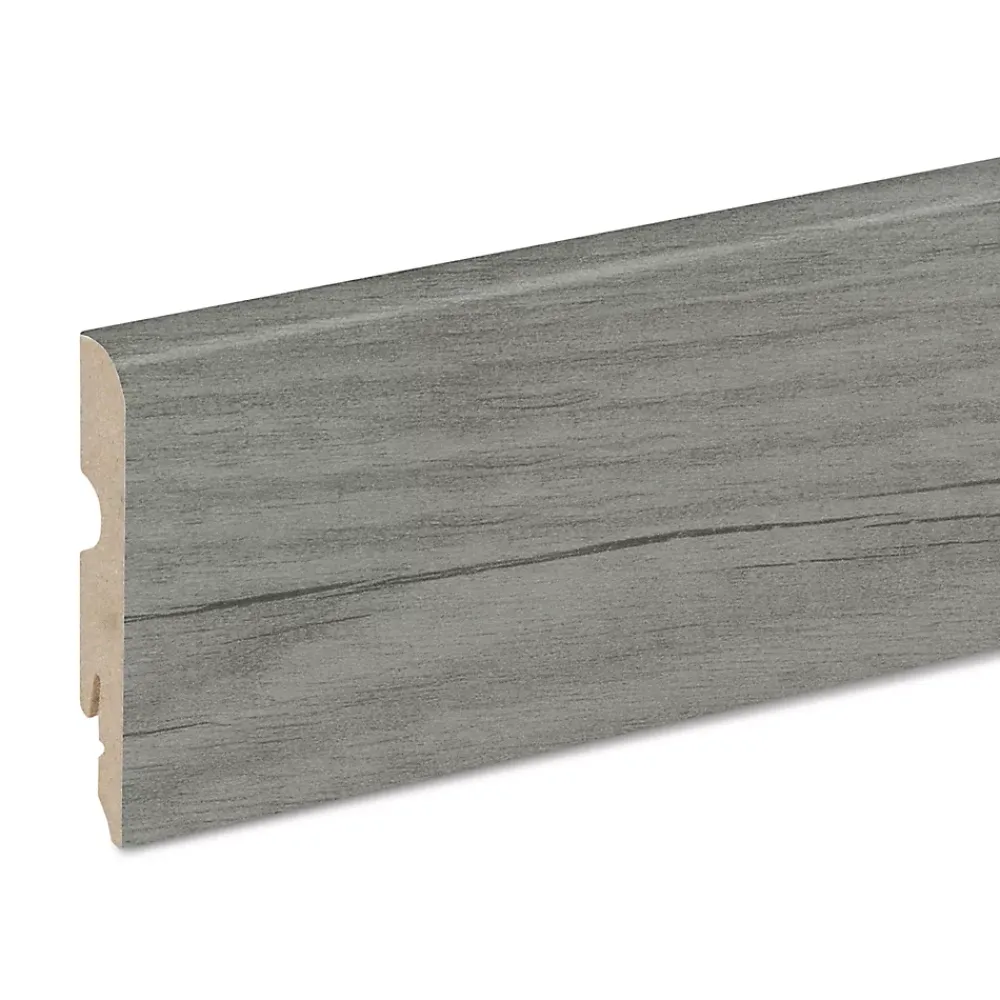 GoodHome Plinthe MDF 220 x 8 cm Décor 85 chêne gris (vendue à la pièce)- Plinthe Pour Parquet Et Stratifié