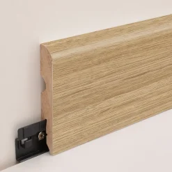 GoodHome Plinthe MDF arrondie, effet chêne , décor 1, H.8 cm x L. 220 cm x ép.13 mm (vendue à la pièce)- Plinthe Pour Parquet Et Stratifié