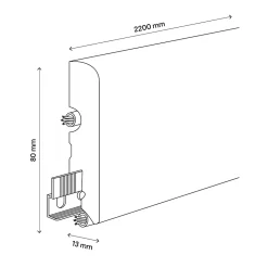 GoodHome Plinthe MDF arrondie, effet chêne , décor 1, H.8 cm x L. 220 cm x ép.13 mm (vendue à la pièce)- Plinthe Pour Parquet Et Stratifié