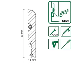 GoodHome Plinthe MDF arrondie, effet chêne , décor 1, H.8 cm x L. 220 cm x ép.13 mm (vendue à la pièce)- Plinthe Pour Parquet Et Stratifié