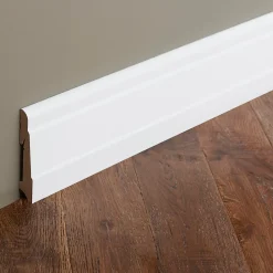GoodHome Plinthe Pour Parquet Et Stratifié<Plinthe MDF Blanc art déco 220 x 10 cm Décor 10 (vendue à la pièce)