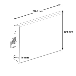 GoodHome Plinthe Pour Parquet Et Stratifié<Plinthe MDF Blanc contemporaine 220 x 10 cm Décor 10 (vendue à la pièce)