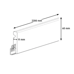 GoodHome Plinthe Pour Parquet Et Stratifié<Plinthe MDF Blanc 220 x 6 cm Décor 10 (vendue à la pièce)