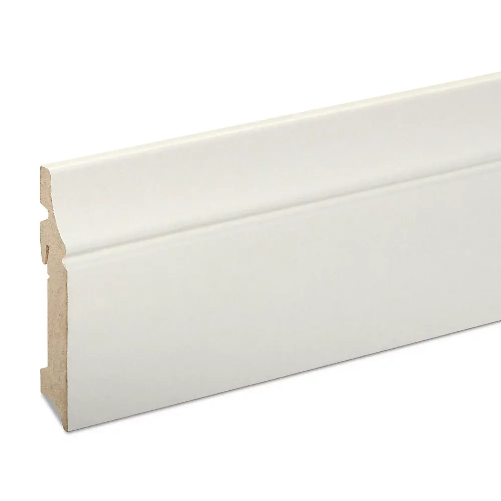 GoodHome Plinthe MDF Blanc 220 x 10 cm Décor 10 (vendue à la pièce)- Plinthe Pour Parquet Et Stratifié