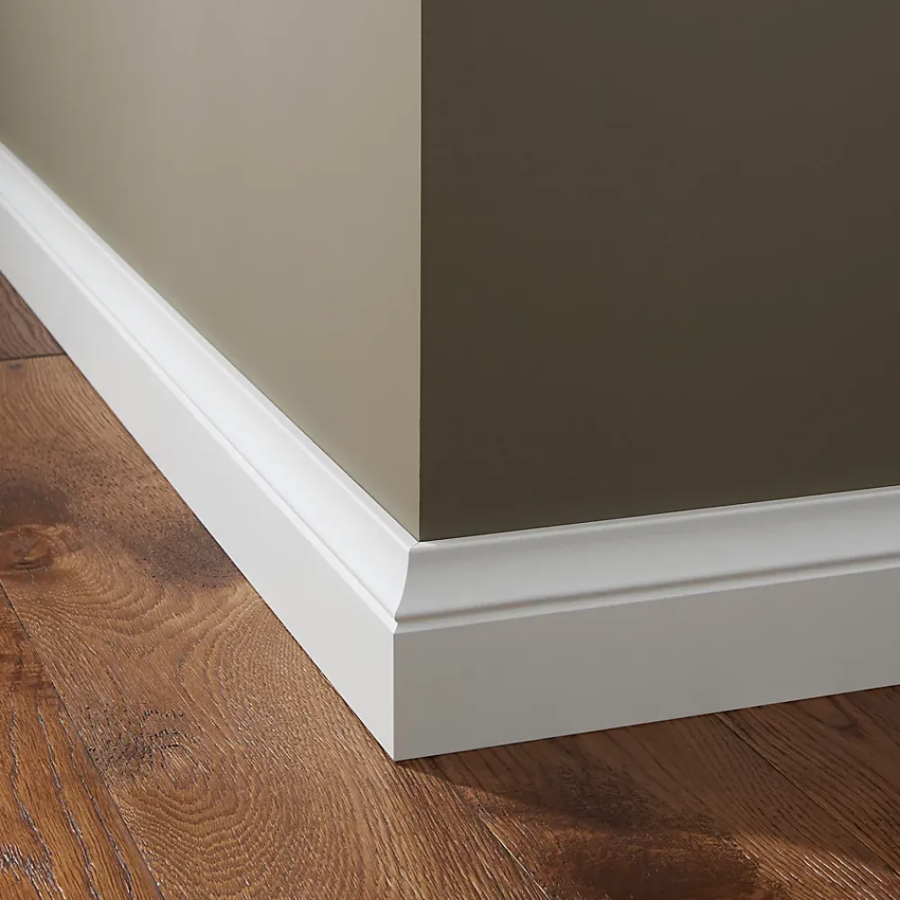 GoodHome Plinthe MDF Blanc 220 x 10 cm Décor 10 (vendue à la pièce)- Plinthe Pour Parquet Et Stratifié