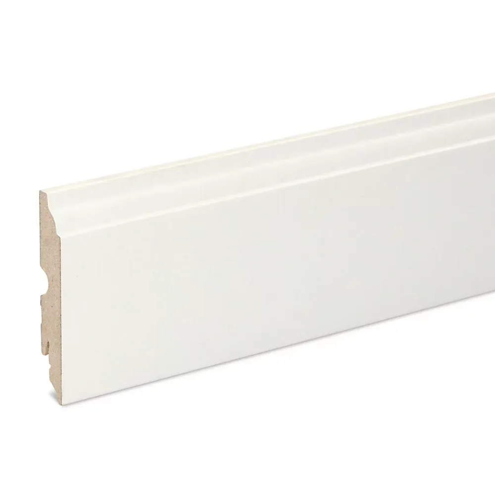 GoodHome Plinthe MDF Blanc 220 x 9 cm Décor 10 (vendue à la pièce)- Plinthe Pour Parquet Et Stratifié