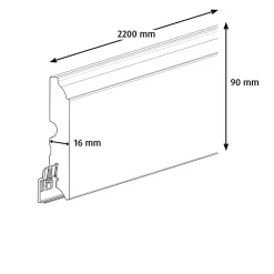 GoodHome Plinthe MDF Blanc 220 x 9 cm Décor 10 (vendue à la pièce)- Plinthe Pour Parquet Et Stratifié