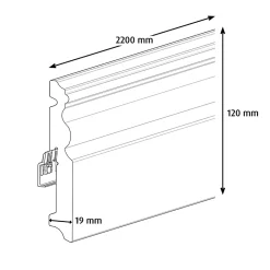 GoodHome Plinthe Pour Parquet Et Stratifié<Plinthe MDF Blanc 220 x 12 cm Décor 10 (vendue à la pièce)