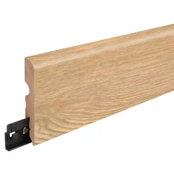 GoodHome Plinthe Bois|Plinthe Bois<Plinthe MDF, effet chêne blond , décor 130, H.8 cm x l. 220cm x ép.13 mm, résistant à l'eau (vendue à la pièce)