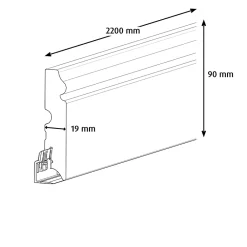 GoodHome Plinthe Pour Parquet Et Stratifié<Plinthe MDF 220 x 9 cm décor 130 (vendue à la pièce)