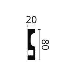 Noel & Marquet Plinthe NMC WALLSTYL IL11 BLACK Moulure décorative Moulure en stuc Éclairage indirect- Plinthe Pour Parquet Et Stratifié