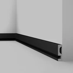 Noel & Marquet Plinthe NMC WALLSTYL IL11 BLACK Moulure décorative Moulure en stuc Éclairage indirect- Plinthe Pour Parquet Et Stratifié