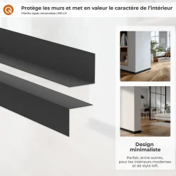 Quest Plinthe PVC rigide 50x20 mm, Plinthe murale autocollante, decorative, 200 cm, blanc- Plinthe Pour Sol En Vinyle Et Pvc