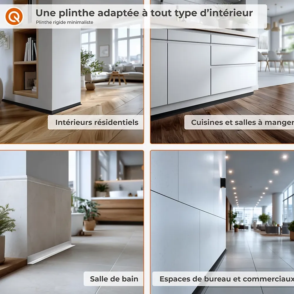 Quest Plinthe Pour Sol En Vinyle Et Pvc<Plinthe PVC rigide 50x20 mm, Plinthe murale autocollante, decorative, 200 cm, marron