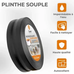 Quest Plinthe Pour Sol En Vinyle Et Pvc<Plinthe Souple Auto-Adhésive en PVC 32x23mm, 10m, Bande Flexible, Facile à Installer, sur Toutes les Surfaces, noir