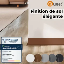 Quest Plinthe Pour Sol En Vinyle Et Pvc<Plinthe Souple Auto-Adhésive en PVC 100x25mm, 5m, Bande Flexible, Facile à Installer, Adaptée à Toutes Surface, gris