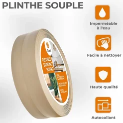 Quest Plinthe Pour Sol En Vinyle Et Pvc<Plinthe Souple Auto-Adhésive en PVC 50x20mm, 20m, Bande Flexible, Facile à Installer, sur Toutes les Surfaces, beige