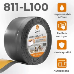 Quest Plinthe Souple Auto-Adhésive en PVC 100x25mm, 25m, Bande Flexible, Facile à Installer, Adaptée à Toutes Surfac, gris foncé- Plinthe Pour Sol En Vinyle Et Pvc