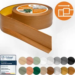 Quest Plinthe Souple Auto-Adhésive en PVC 50x20mm, 25m, Bande Flexible, Facile à Installer, sur Toutes les Surfaces, chêne rustique- Plinthe Pour Sol En Vinyle Et Pvc