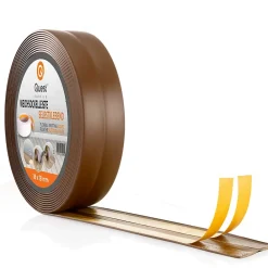 Quest Plinthe Souple Auto-Adhésive en PVC 15x15mm, 15m, Bande Élastique pour Finitions et Étanchéité des Jonctions, bronze- Plinthe Pour Sol En Vinyle Et Pvc