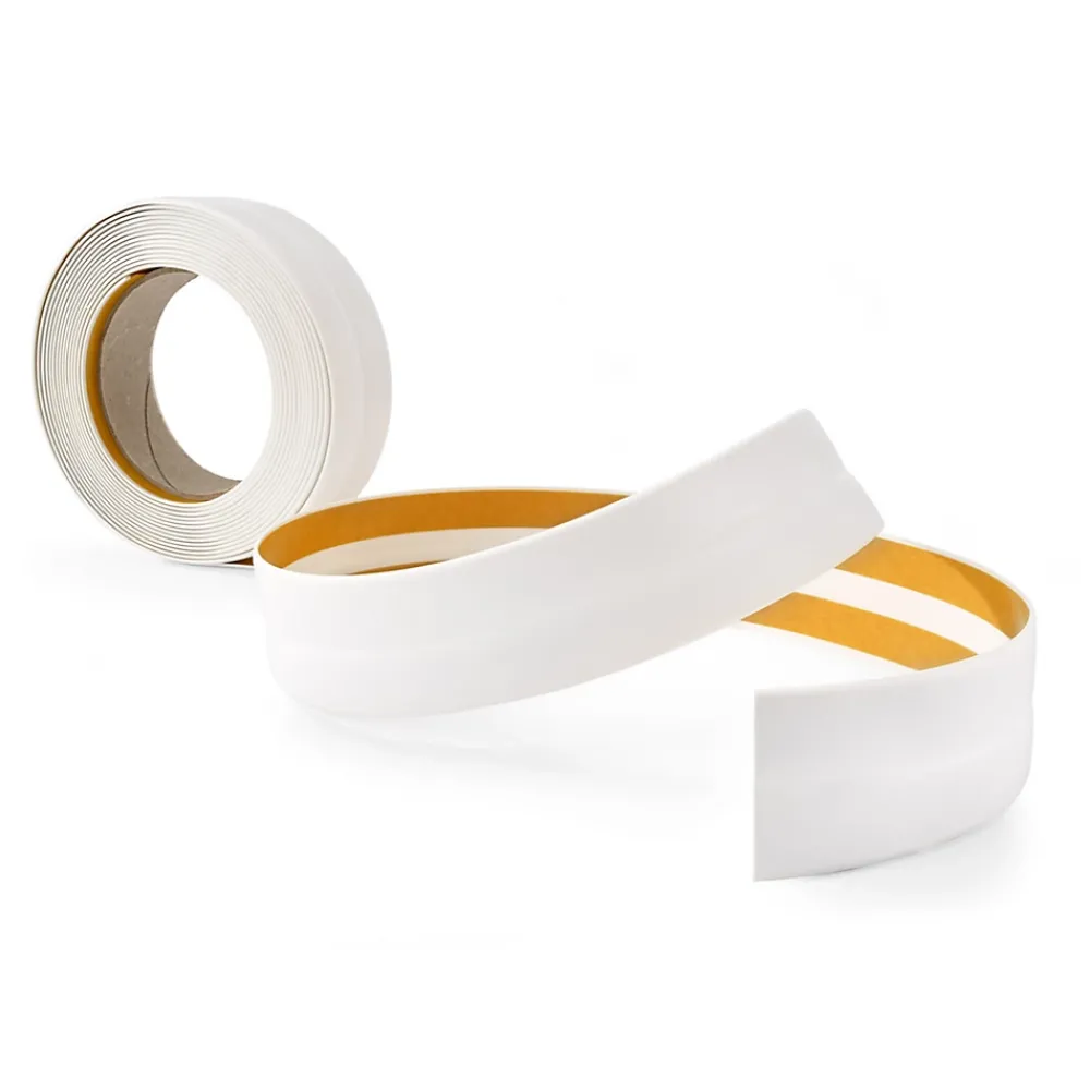 Quest Plinthe Souple Auto-Adhésive en PVC 18x18mm, 5m, Bande Élastique pour Finitions et Étanchéité des Jonctions, blanc- Plinthe Pour Sol En Vinyle Et Pvc