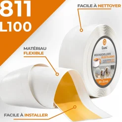Quest Plinthe Pour Sol En Vinyle Et Pvc<Plinthe Souple Auto-Adhésive en PVC 100x25mm, 1m, Bande Flexible, Facile à Installer, Adaptée à Toutes Surface, blanc
