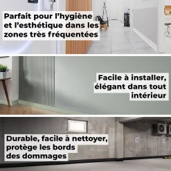 Quest Plinthe Pour Sol En Vinyle Et Pvc<Plinthe Souple Auto-Adhésive en PVC 70x20mm, 1m, Bande Flexible, Facile à Installer, Adaptée à Toutes Surfaces, noir