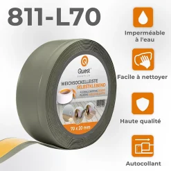 Quest Plinthe Souple Auto-Adhésive en PVC 70x20mm, 10m, Bande Flexible, Facile à Installer, Adaptée à Toutes Surface, olive- Plinthe Pour Sol En Vinyle Et Pvc