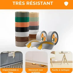 Quest Plinthe Souple Auto-Adhésive en PVC 50x20mm, 5m, Bande Flexible, Facile à Installer, sur Toutes les Surfaces, gris- Plinthe Pour Sol En Vinyle Et Pvc